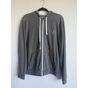 Express Men’s Gray Full Zip Hoodie Jacket Y2K Logo Size M